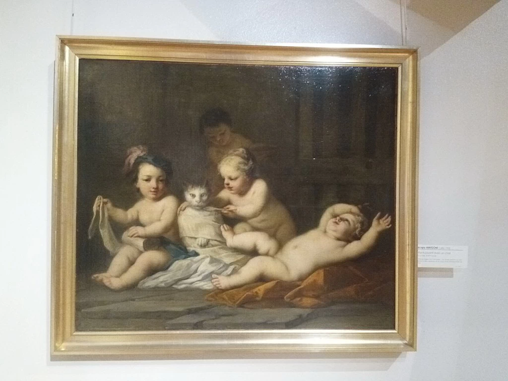 Bambini che giocano con il gatto - Musée d’art et d’archéologie d’Aurillac